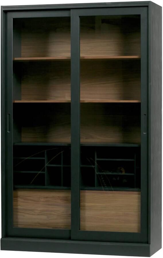 WOOOD Exclusive James vitrinekast 200x125x47 cm grenen zwart notenhout print - Foto 10