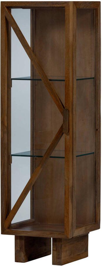 WOOOD | Kella 1-deurs kast mango hout bruin | Woonkamer meubels | Vitrinekast