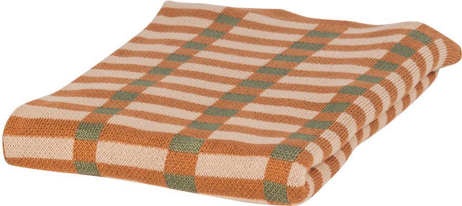 WOOOD Vola plaid groen oranje (1x170x130 cm)
