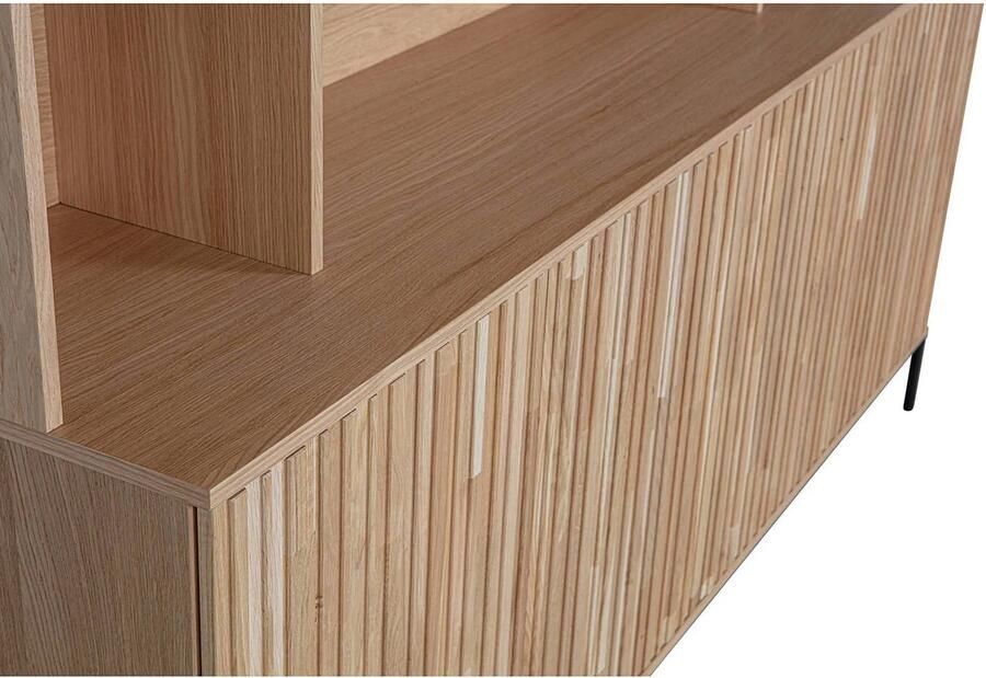 WOOOD Exclusive | New Gravure Wandkast Eiken Blanke Lak | Woonkamer meubels | BergkastBuffetkastKast - Foto 9