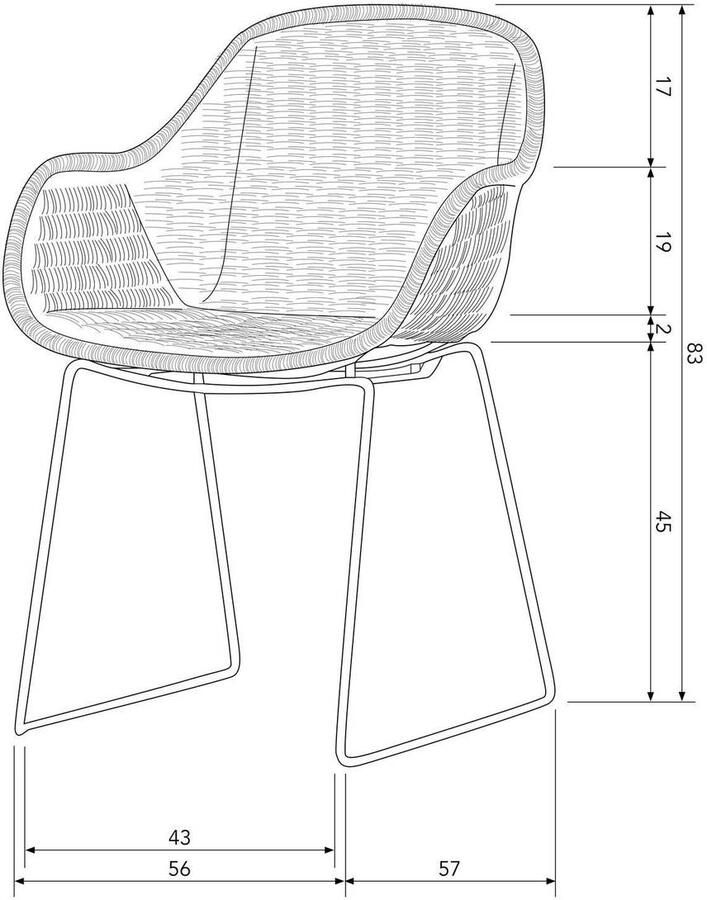 WOOOD Willow Loungestoelen Buiten Polyester Naturel Set van 2 - Foto 3