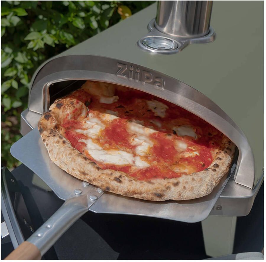 ZiiPa Pizza Oven Piana Houtgestookt met Thermometer Eucalyptus voor ø 30 cm pizza's Roterende pizzasteen - Foto 4