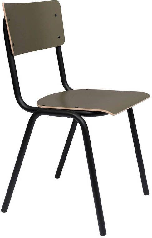 Zuiver Back To School Eetkamerstoelen Mat Groen Set van 4