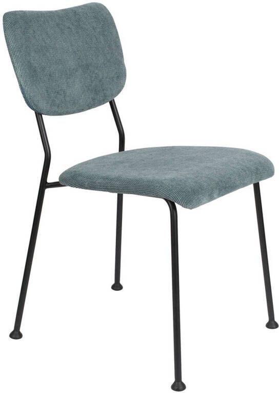 Zuiver Benson Eetkamerstoelen Grijs|Blauw Set van 2
