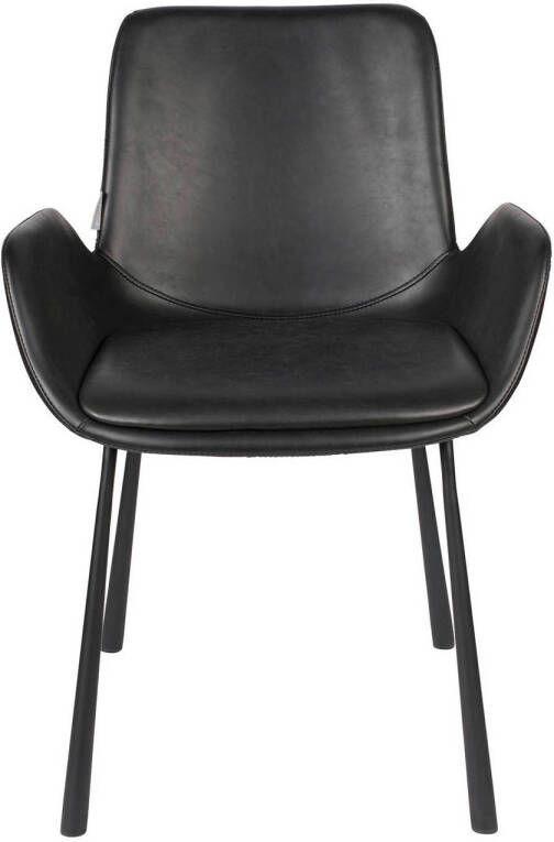 Zuiver Brit LL Eetkamerstoelen met armleuning Zwart Set van 2