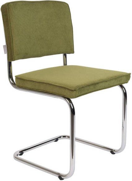 Zuiver Ridge Rib Chrome Eetkamerstoel Groen Set van 2 - Foto 2