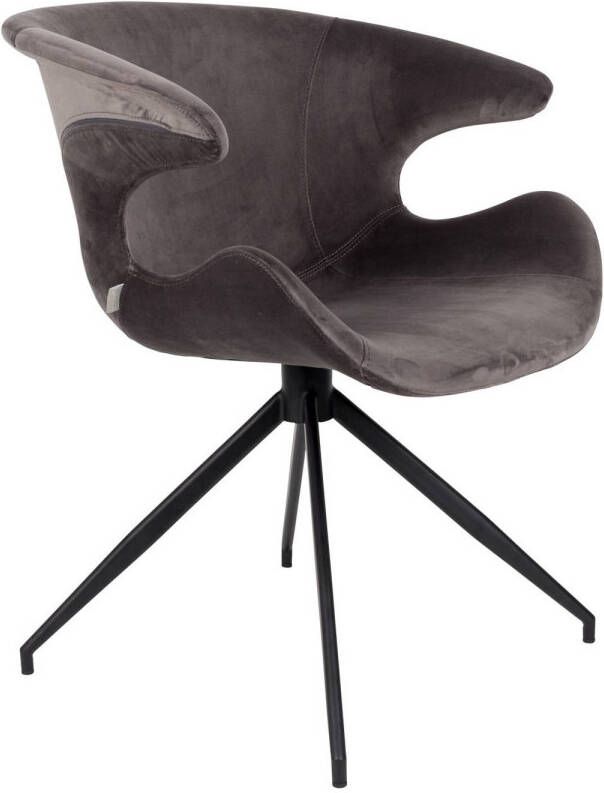 Zuiver Mia Eetkamerstoelen met armleuning Grijs Set van 2
