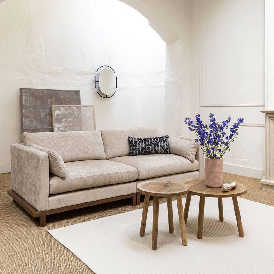 Zuiver 3-zits Bank Blossom Eikenhout en stof Bruin - Foto 4