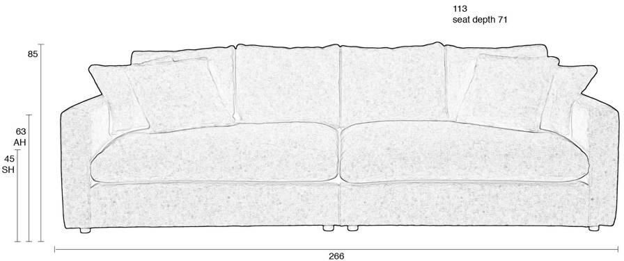 Zuiver Sense 3 bank 3 zitter 113x85cm Espresso - Foto 3