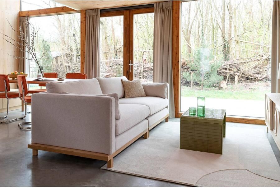 Zuiver 4 5-zits Bank Blossom Eikenhout en bouclé Zand