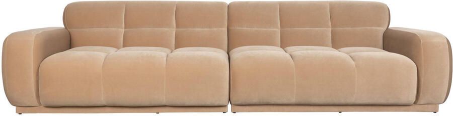 Zuiver 4 5-zits Bank Hazel 395cm Velvet Beige