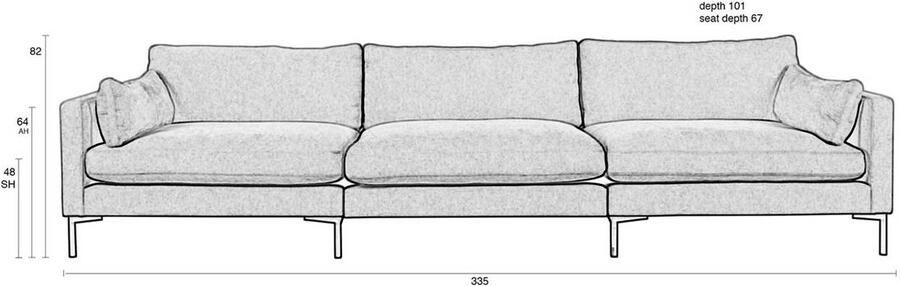 Zuiver | Summer 4 5-zitsbank Anthracite | Zitmeubels woonkamer | 4-zitsbank - Foto 3