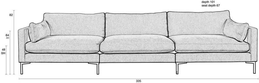 Zuiver | Summer 4 5-zitsbank Latte | Zitmeubels woonkamer | 4-zitsbank - Foto 4