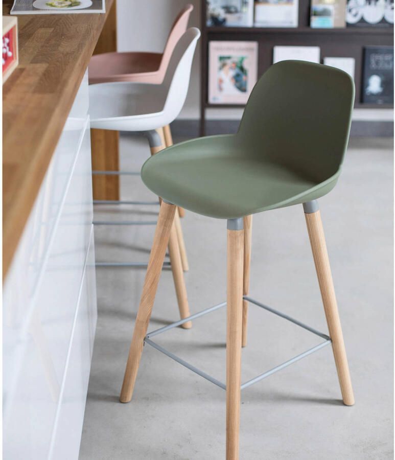 Zuiver Albert Kuip Barkruk 65 cm Groen Set van 2