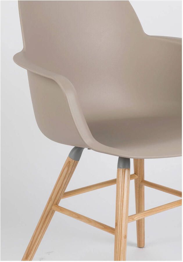 Zuiver Albert Kuip Eetkamerstoelen armleuning Taupe Set van 2 - Foto 3