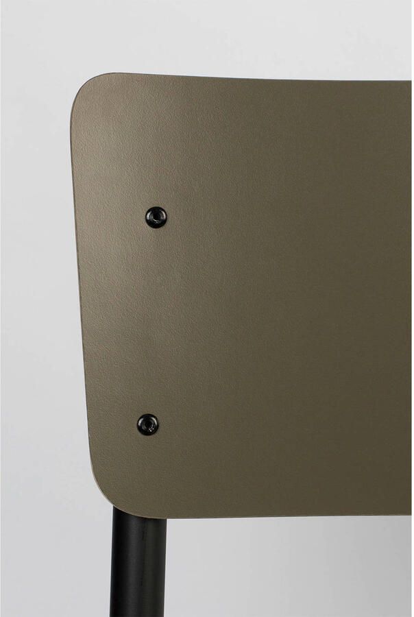 Zuiver Back To School Eetkamerstoel Matte Olijf Groen Set van 4 - Foto 4