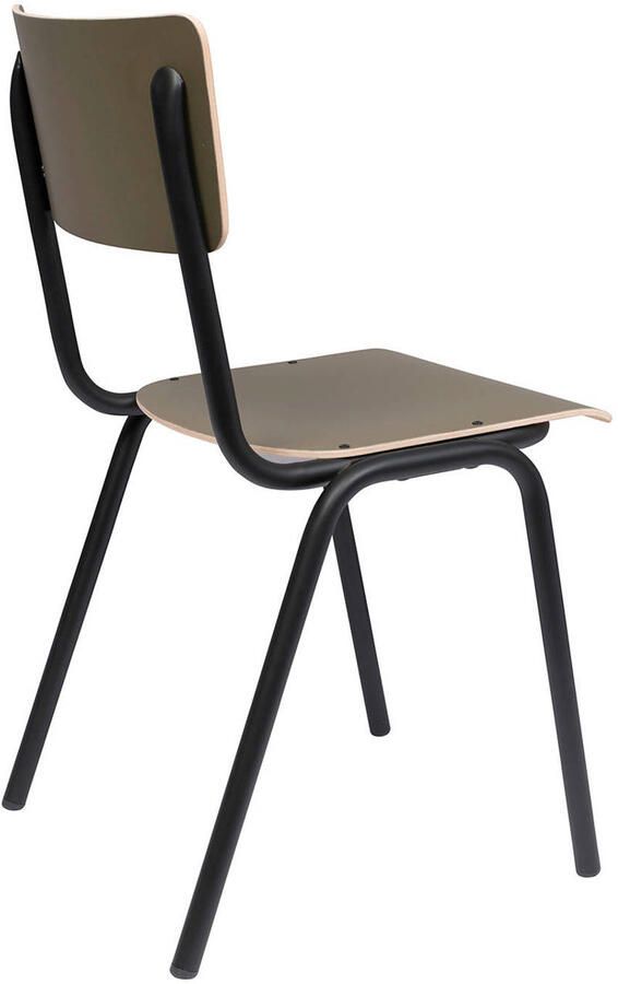 Zuiver Back To School Eetkamerstoel Matte Olijf Groen Set van 4 - Foto 4