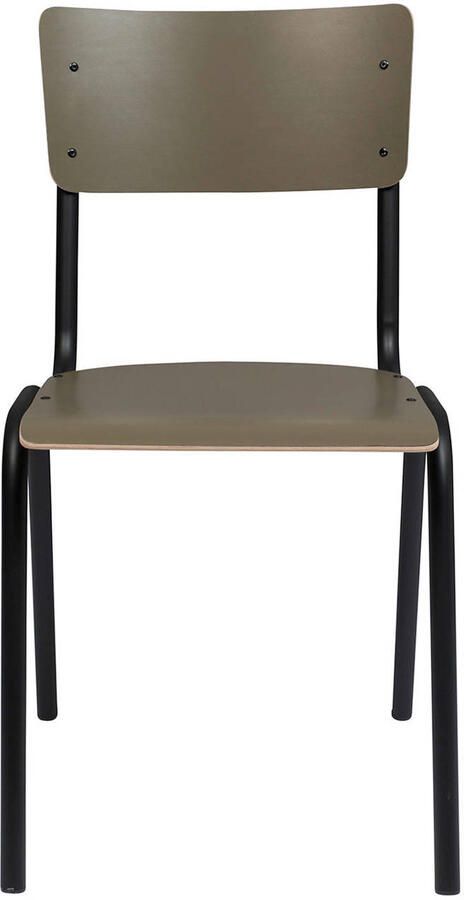 Zuiver Back To School Eetkamerstoel Matte Olijf Groen Set van 4 - Foto 5