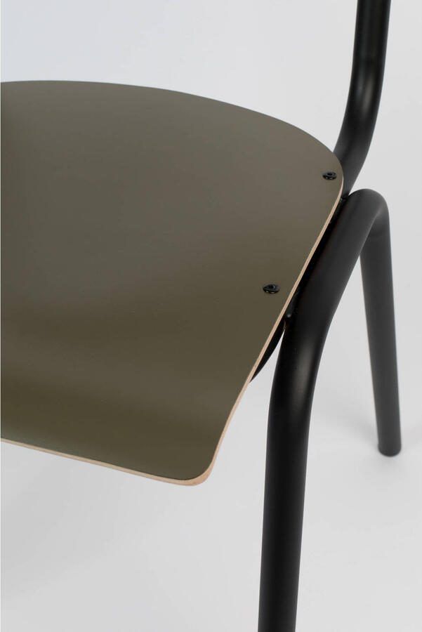 Zuiver Back To School Eetkamerstoelen Mat Groen Set van 4 - Foto 3