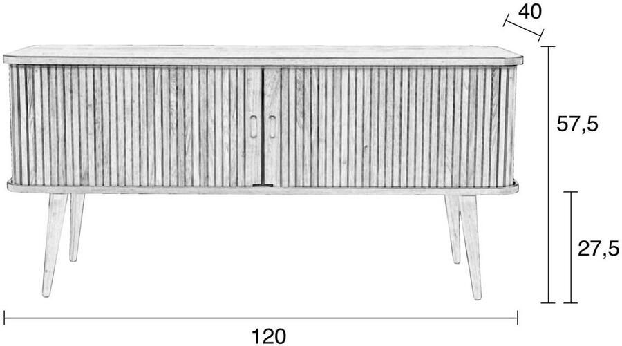 Zuiver | Dressoir Barbier Natural | Woonkamer meubels | Dressoir - Foto 2