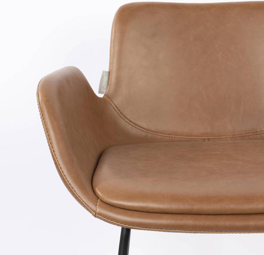 Zuiver Brit LL Barkruk Bruin Set van 2 - Foto 3