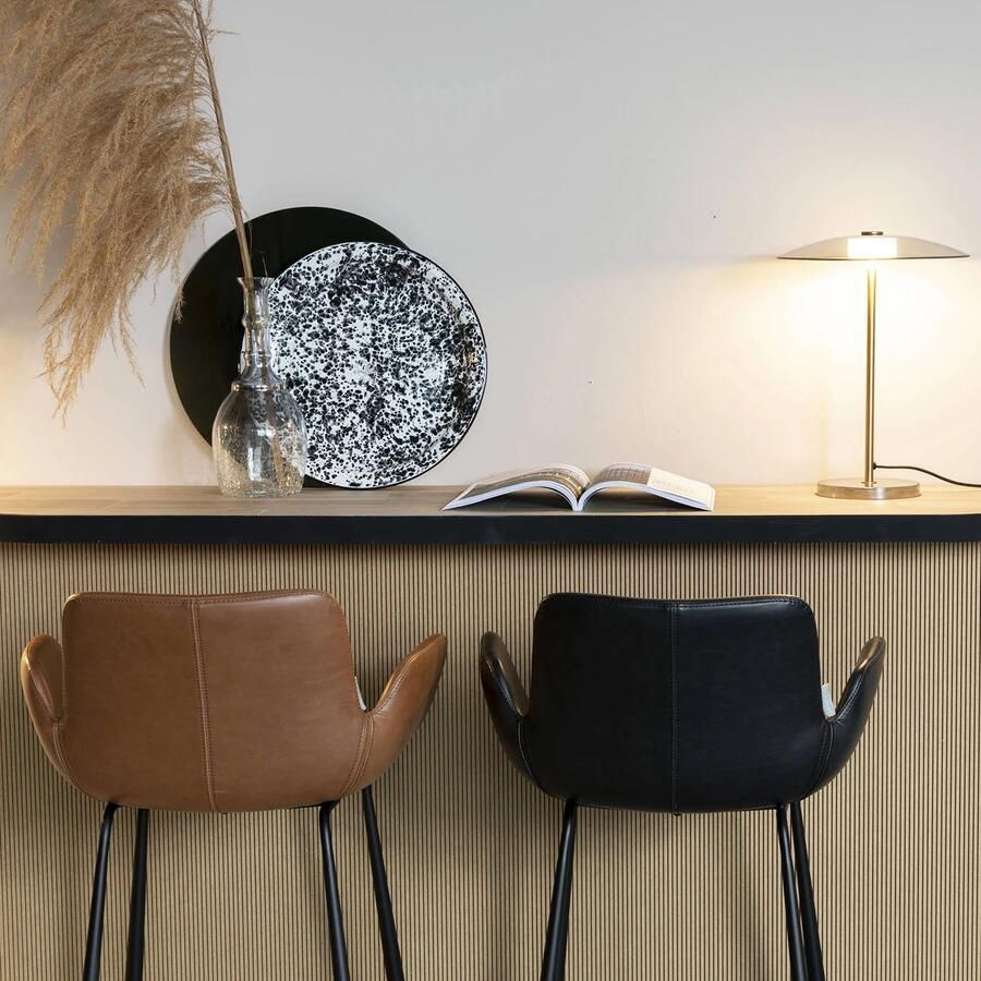 Zuiver Brit LL Barkruk Zwart Set van 2