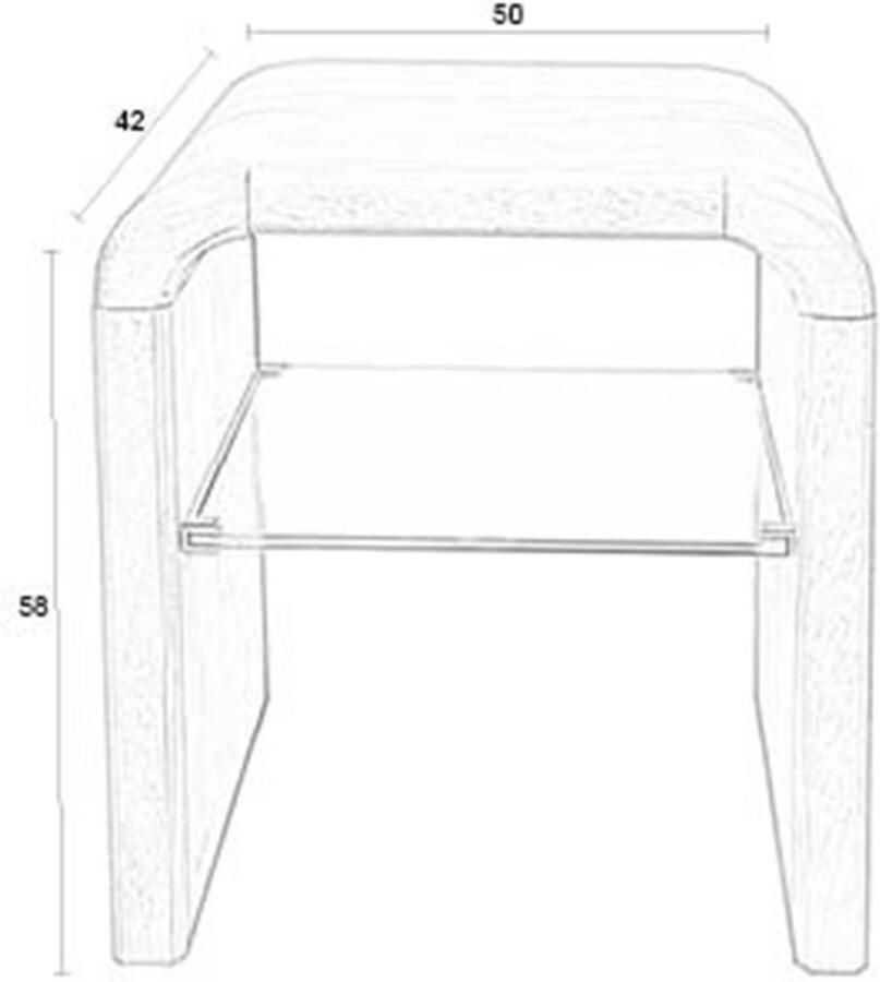 Zuiver Bijzettafel Brave Eiken en rubberhout 50 x 42cm Naturel - Foto 2