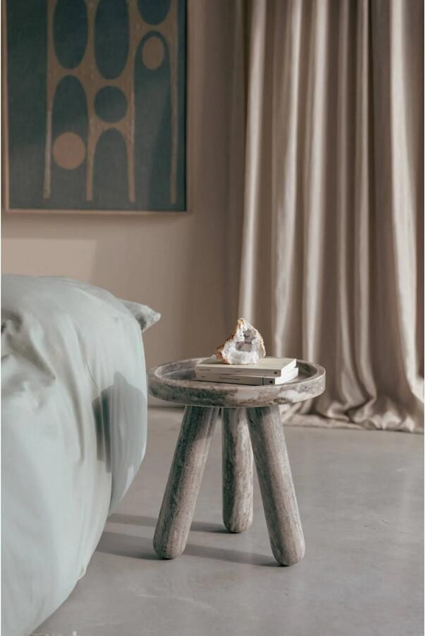 Zuiver Ronde Bijzettafel Cosmopolitan Marmer 40cm Bruin - Foto 3