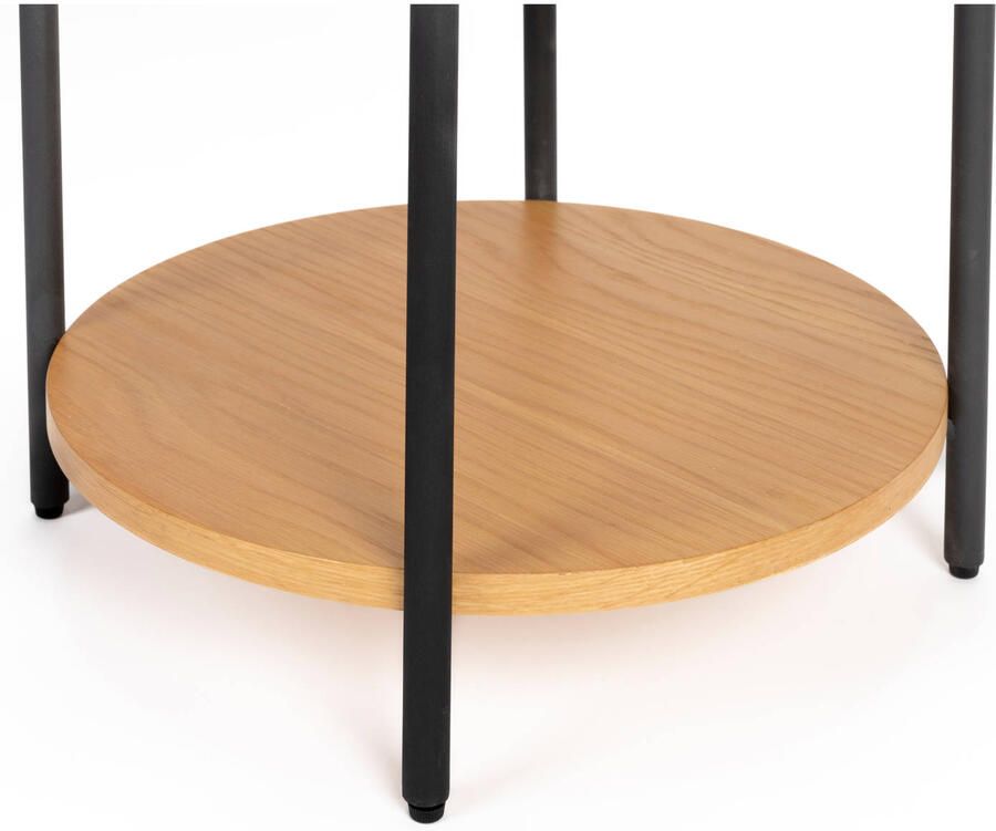 Zuiver Ronde Bijzettafel Slides Eikenhout 45cm Bruin - Foto 3