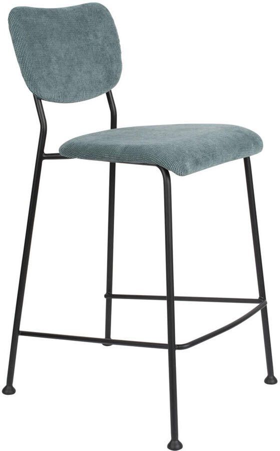 Zuiver Benson Barkruk 64 5 cm Grijs|Blauw Set van 2
