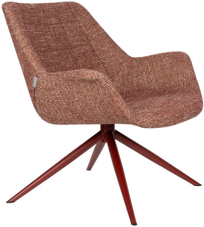 Zuiver Draaifauteuil Doulton Geweven stof Roodbruin
