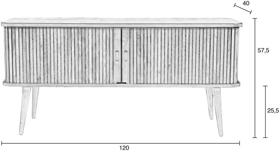 Zuiver | Dressoir Barbier Black | Woonkamer meubels | Dressoir - Foto 3