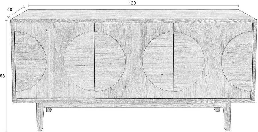 Zuiver | Dressoir Groove 3 Drs Natural Oak | Woonkamer meubels | Dressoir - Foto 2