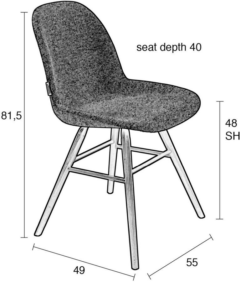 Zuiver Albert Kuip Soft Eetkamerstoelen Lichtgrijs Set van 2