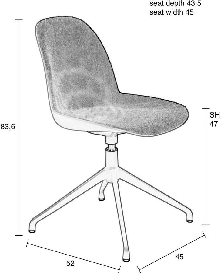 Zuiver | Eetkamerstoel Albert Kuip Swivel Taupe | Zitmeubels eetkamer | Eetkamerstoel - Foto 2