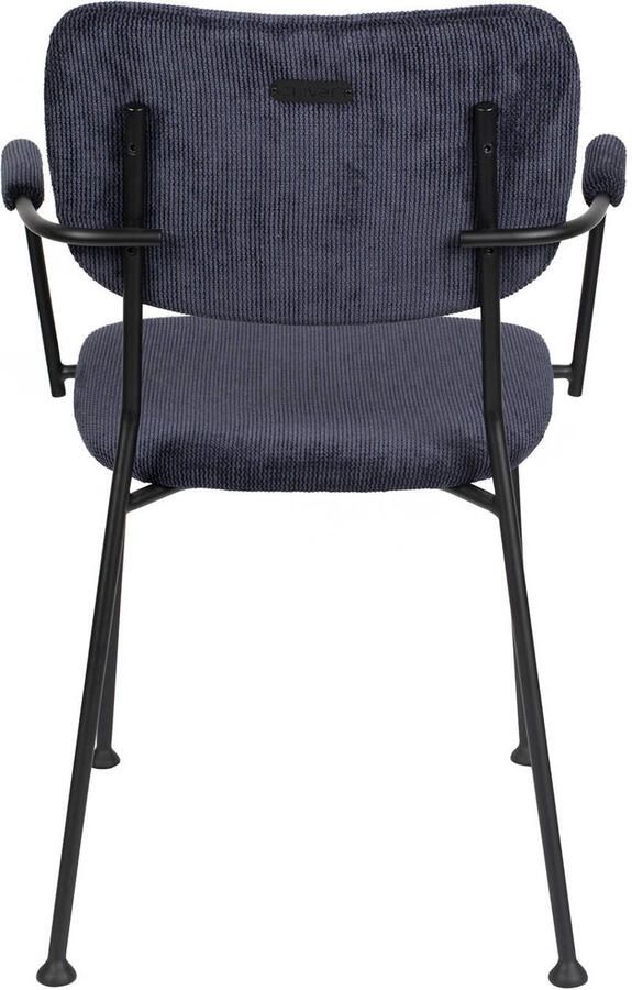 Zuiver Benson Eetkamerstoelen met armleuning Donkerblauw Set van 2 - Foto 2