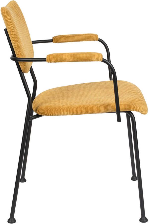 Zuiver Benson Eetkamerstoelen met armleuning Oker Set van 2 Geel