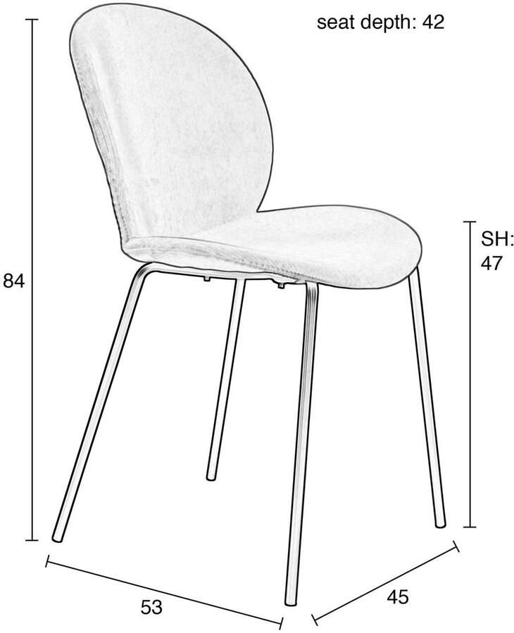 Zuiver | Eetkamerstoel Bonnet Grey Blue | Zitmeubels eetkamer | Eetkamerstoel - Foto 2