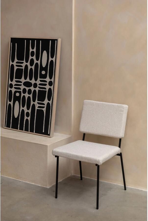 Zuiver Fellow Eetkamerstoelen Off-White Set van 2 Grijs