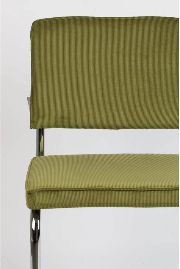 Zuiver Ridge Rib Chrome Eetkamerstoel Groen Set van 2 - Foto 2