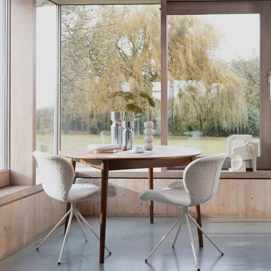 Zuiver Uitschuifbare Ronde Eettafel Twist Walnoot 120-160 x 120cm Bruin - Foto 3