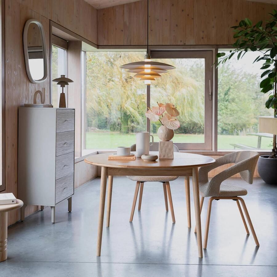 Zuiver Uitschuifbare Ronde Eettafel Twist Eiken 120-160 x 120cm Naturel - Foto 2