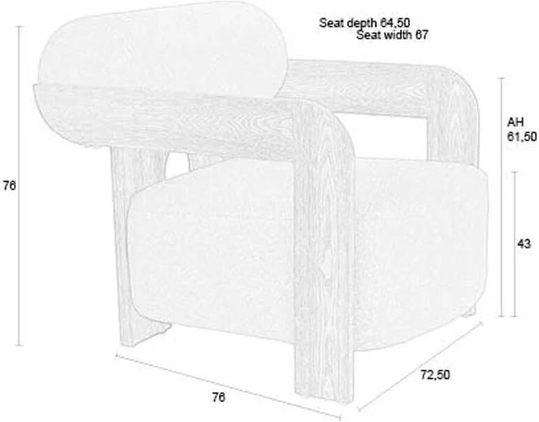 Zuiver Fauteuil Oolong Bouclé en eikenhout Ocean Blue - Foto 2