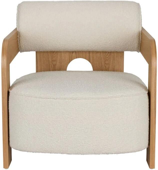 Zuiver Fauteuil Oolong Bouclé en eikenhout Beige - Foto 2