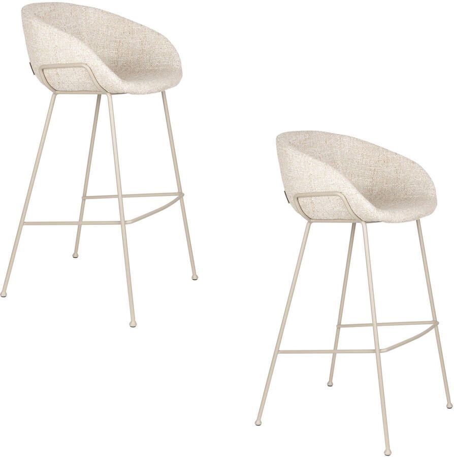 Zuiver Feston Barkrukken 75 cm Beige Set van 2