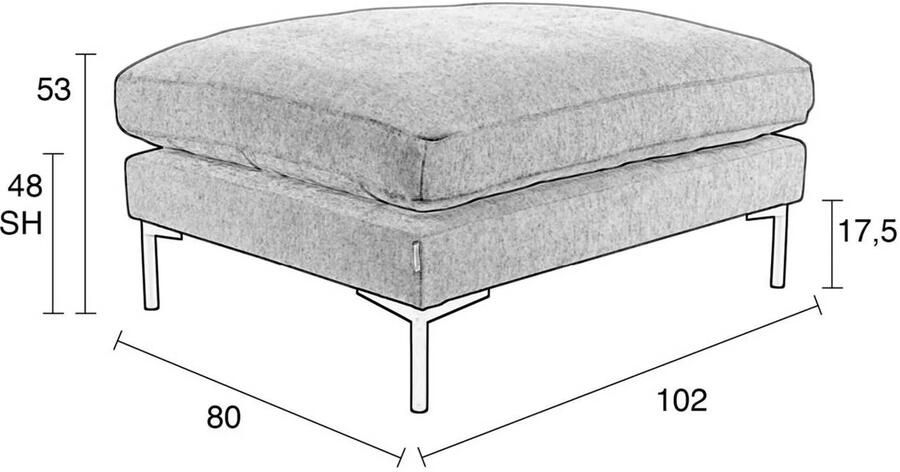 Zuiver | Hocker Summer Anthracite | Zitmeubels woonkamer | Hocker - Foto 2