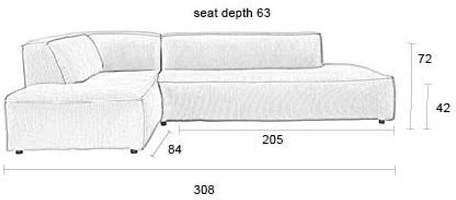 Zuiver | Bank Fat Freddy Rib Links Caramel | Zitmeubels woonkamer | HoekbankModulaire banken - Foto 3