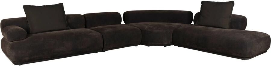 Zuiver 7 5-zits Loungebank Rembrandt 594cm Ribstof Donkerbruin