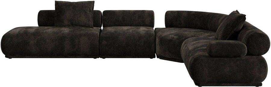 Zuiver 7 5-zits Hoekbank Rembrandt 594cm Rechts Ribstof Bruin