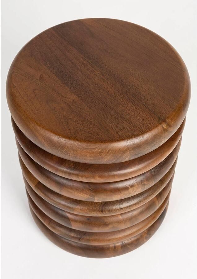 Zuiver Krukje Bijzettafel Disc Mangohout 35cm Bruin Rond - Foto 4